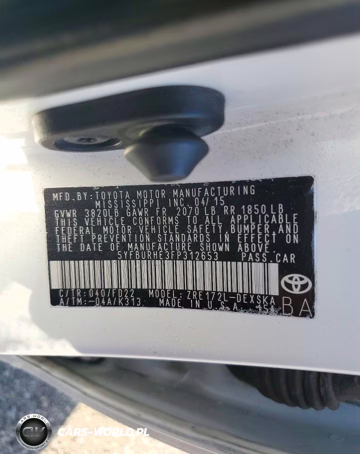 2015 Toyota Corolla S Plus VIN:5YFBURHE3FP312653 - 12