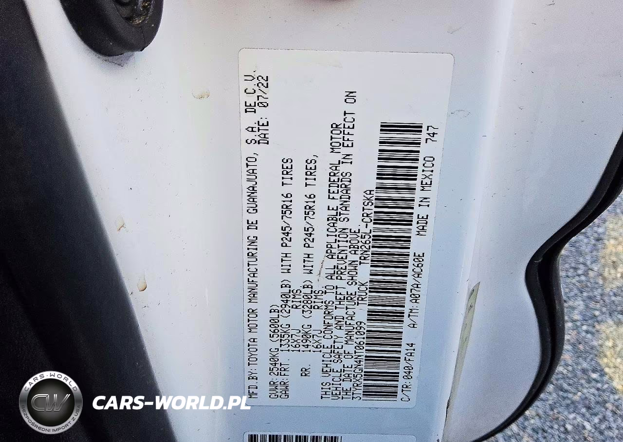 2022 Toyota Tacoma Sr VIN:3TYRX5GN4NT061099 - 12