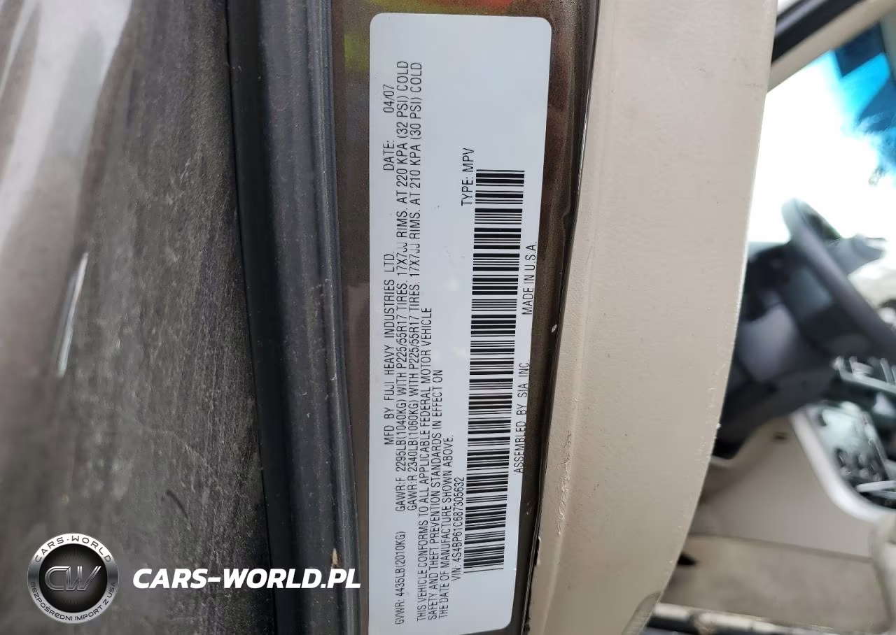 2008 Subaru Outback 2.5I VIN:4S4BP61C687305632 - 12