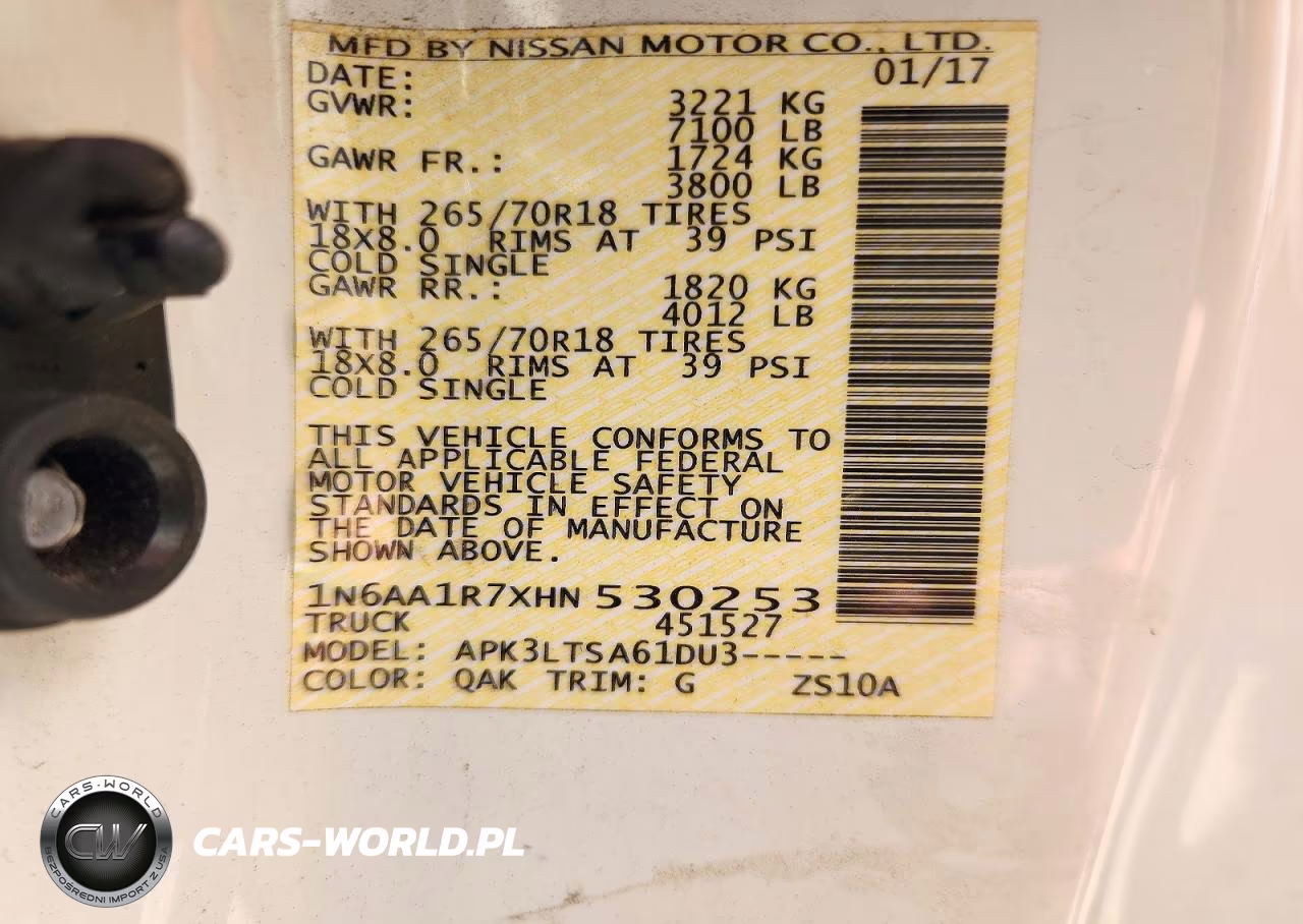 2017 Nissan Titan Sv VIN:1N6AA1R7XHN530253 - 12
