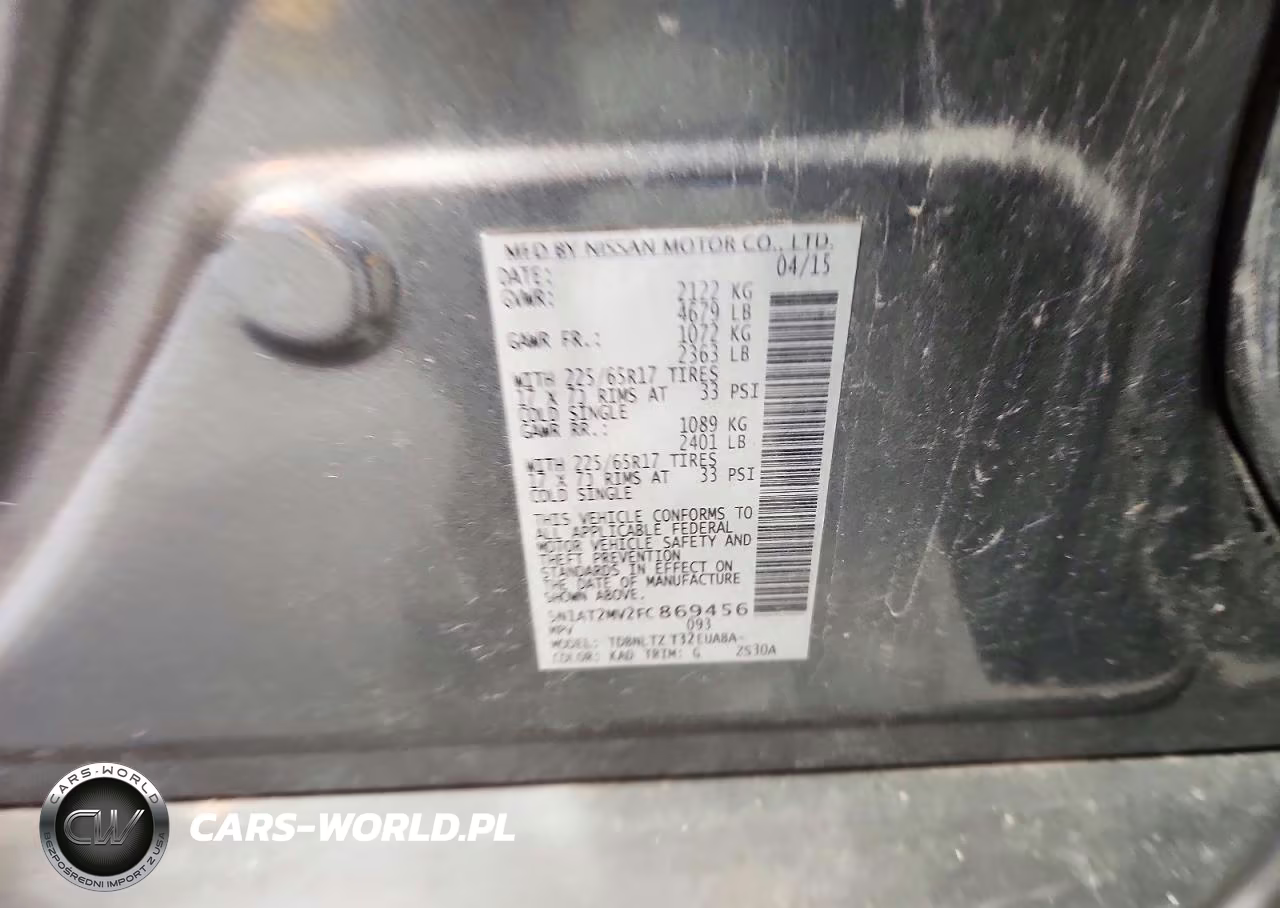 2015 Nissan Rogue Sv VIN:5N1AT2MV2FC869456 - 14