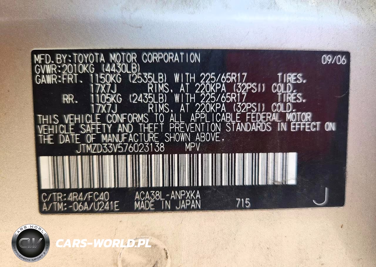 2007 Toyota Rav4 Base VIN:JTMZD33V576023138 - 12