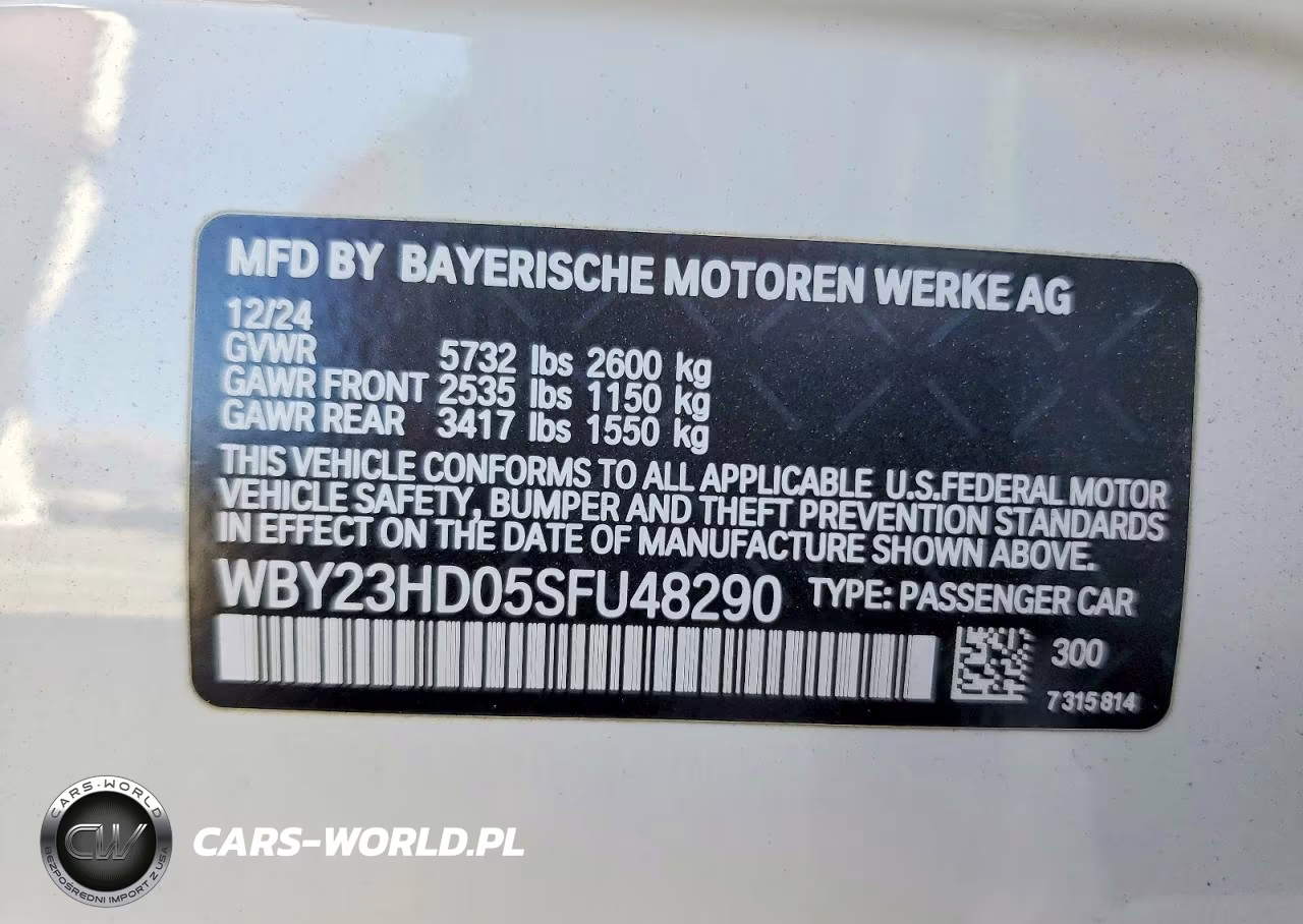 2025 BMW I4 Edrive 40 VIN:WBY23HD05SFU48290 - 12