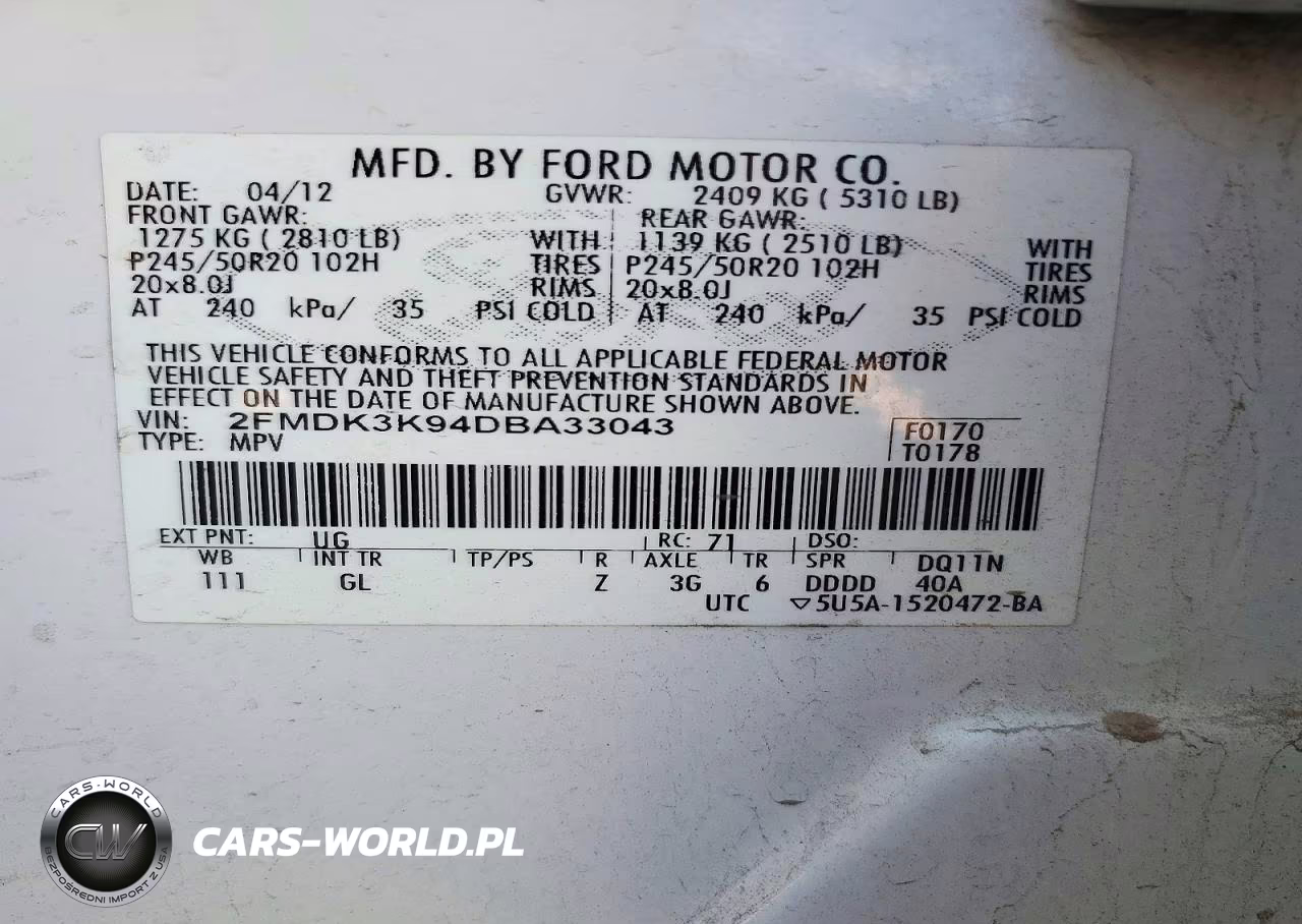 2013 Ford Edge Limited VIN:2FMDK3K94DBA33043 - 12