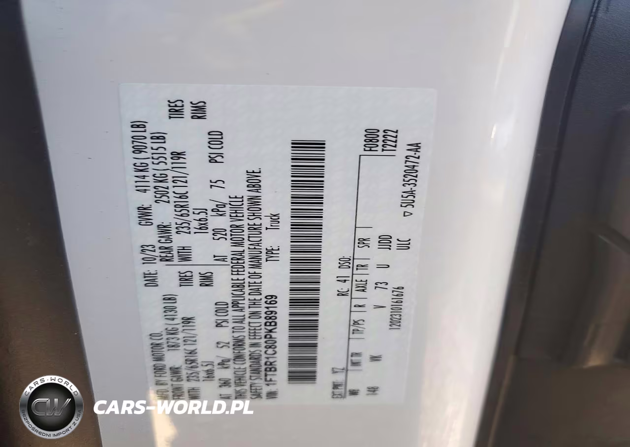 2023 Ford Transit T-250 Delivery Van VIN:1FTBR1C80PKB89169 - 14