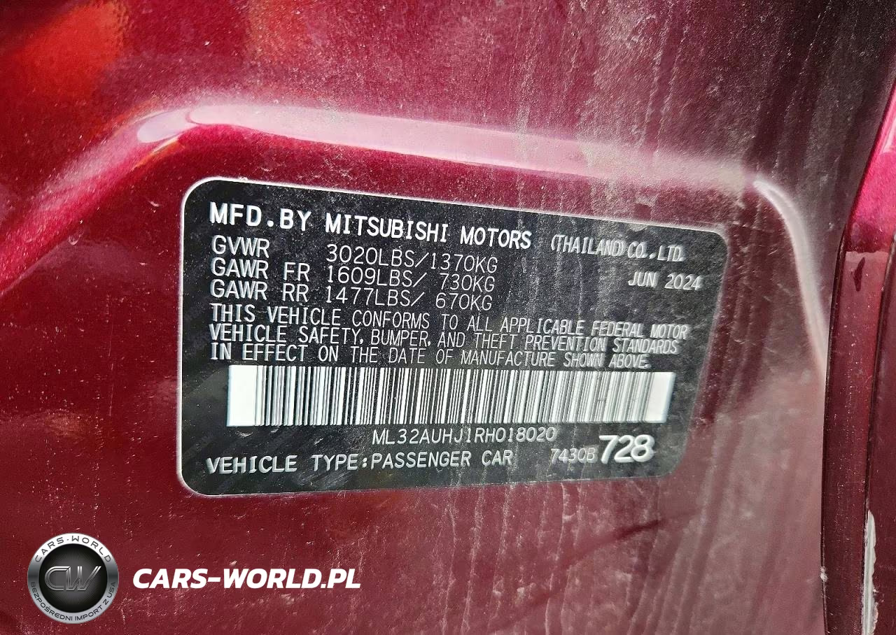 2024 Mitsubishi Mirage Es VIN:ML32AUHJ1RH018020 - 12