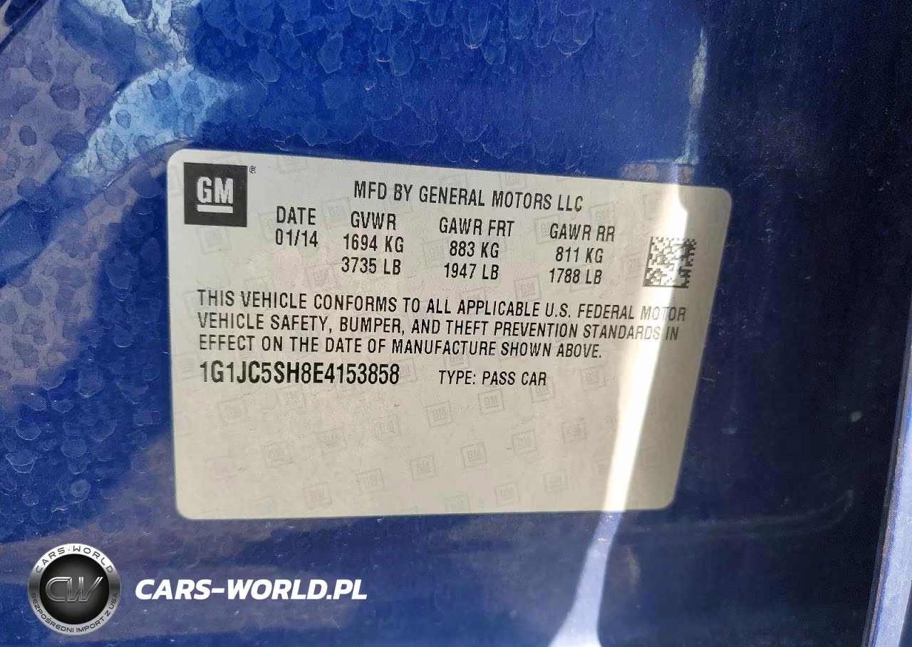 2014 Chevrolet Sonic Lt VIN:1G1JC5SH8E4153858 - 12