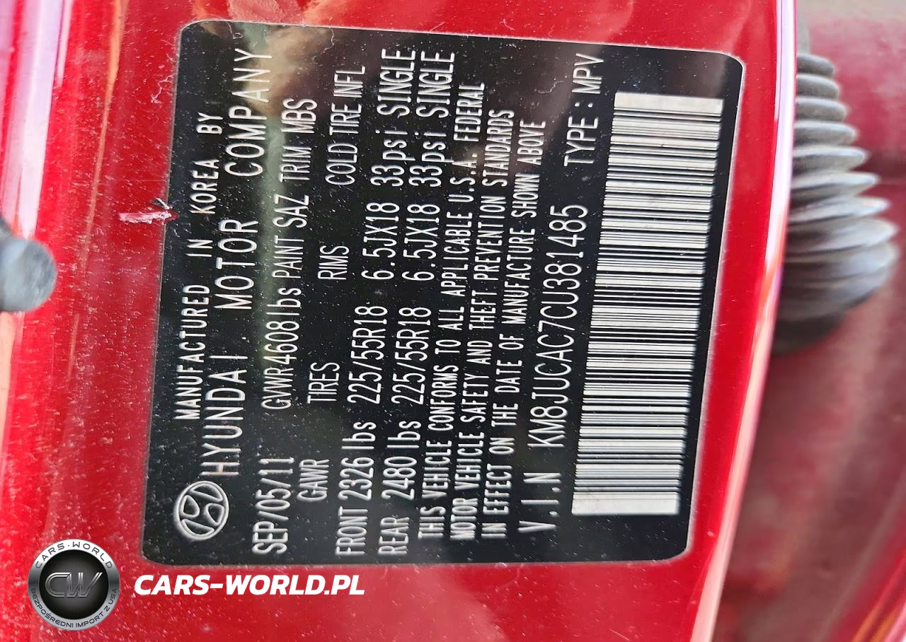 2012 Hyundai Tucson Limited VIN:KM8JUCAC7CU381485 - 13