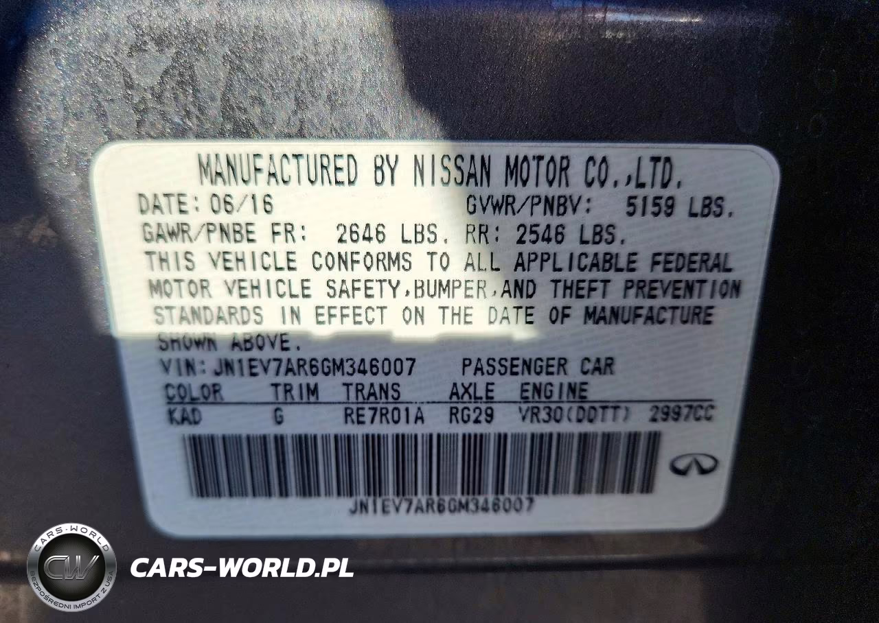 2016 Infiniti Q50 3.0T Premium VIN:JN1EV7AR6GM346007 - 12