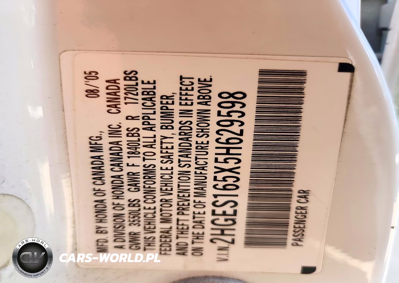 2005 Honda Civic Lx VIN:2HGES165X5H629598 - 12