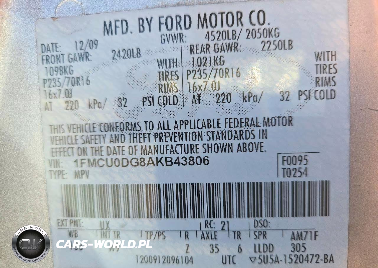 2010 Ford Escape Xlt VIN:1FMCU0DG8AKB43806 - 13