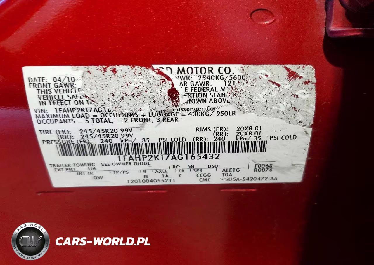 2010 Ford Taurus Sho VIN:1FAHP2KT7AG165432 - 12