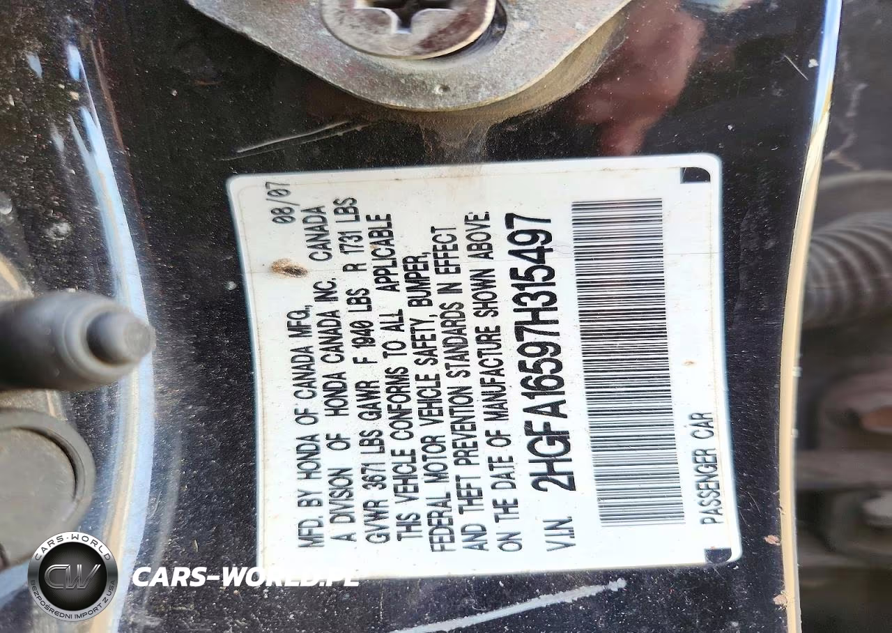 2007 Honda Civic Lx VIN:2HGFA16597H315497 - 12