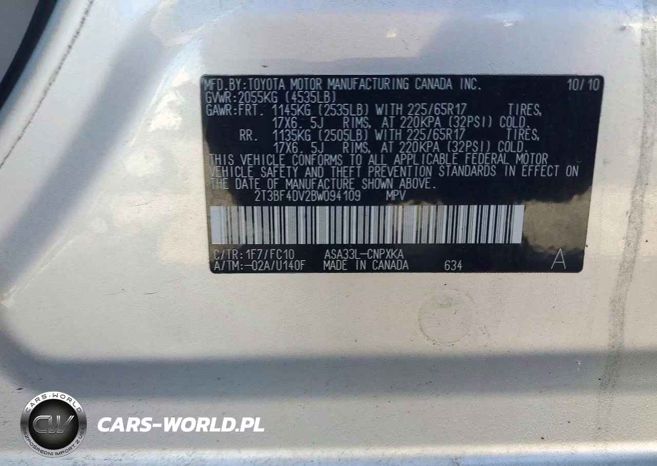2011 Toyota Rav4 Base VIN:2T3BF4DV2BW094109 - 13