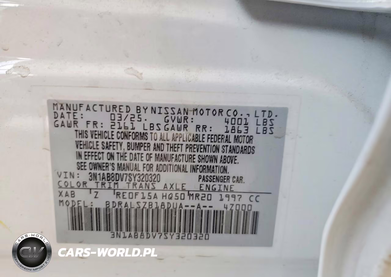 2025 Nissan Sentra Sr VIN:3N1AB8DV7SY320320 - 12