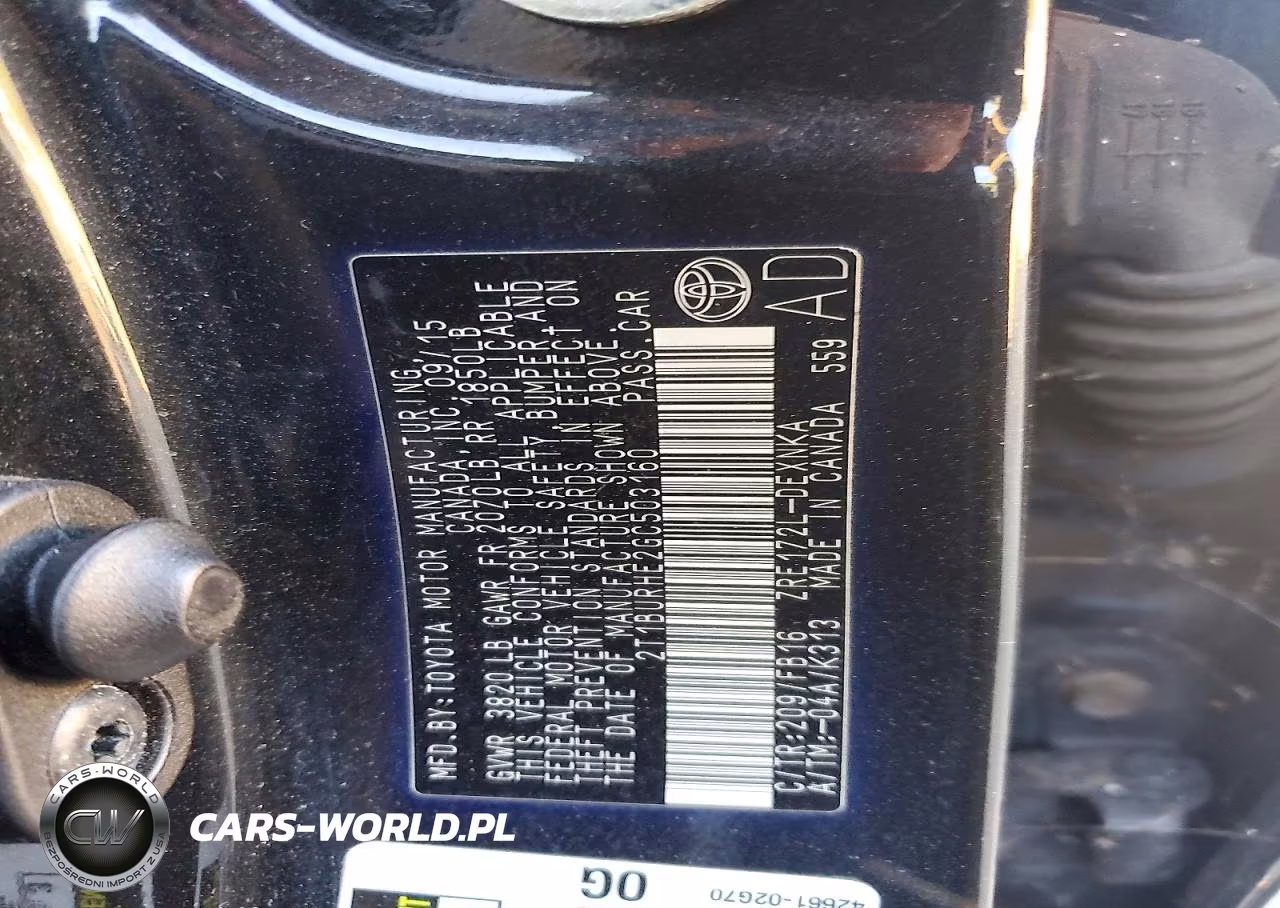 2016 Toyota Corolla Le VIN:2T1BURHE2GC503160 - 12