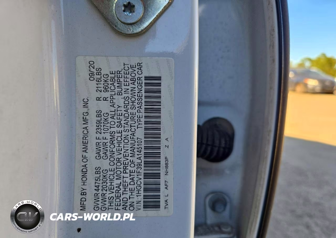 2020 Honda Accord Sport VIN:1HGCV1F39LA145107 - 12