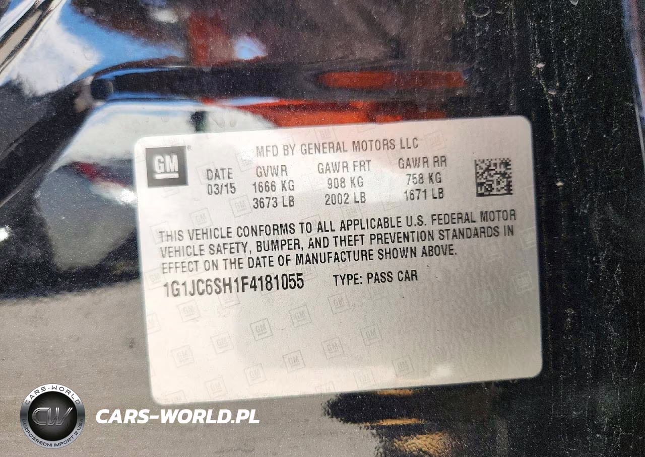 2015 Chevrolet Sonic Lt VIN:1G1JC6SH1F4181055 - 12