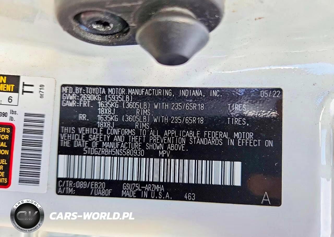 2022 Toyota Highlander Xle VIN:5TDGZRBH5NS580930 - 13