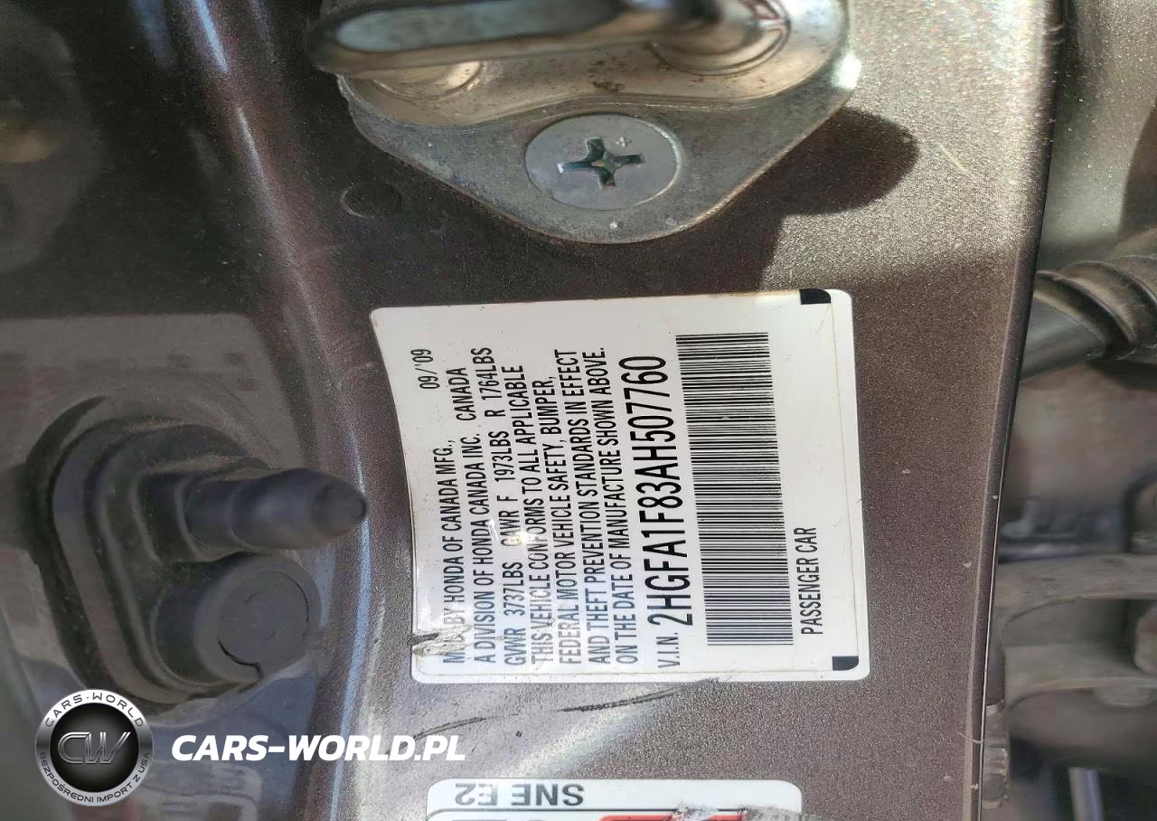 2010 Honda Civic Ex VIN:2HGFA1F83AH507760 - 12