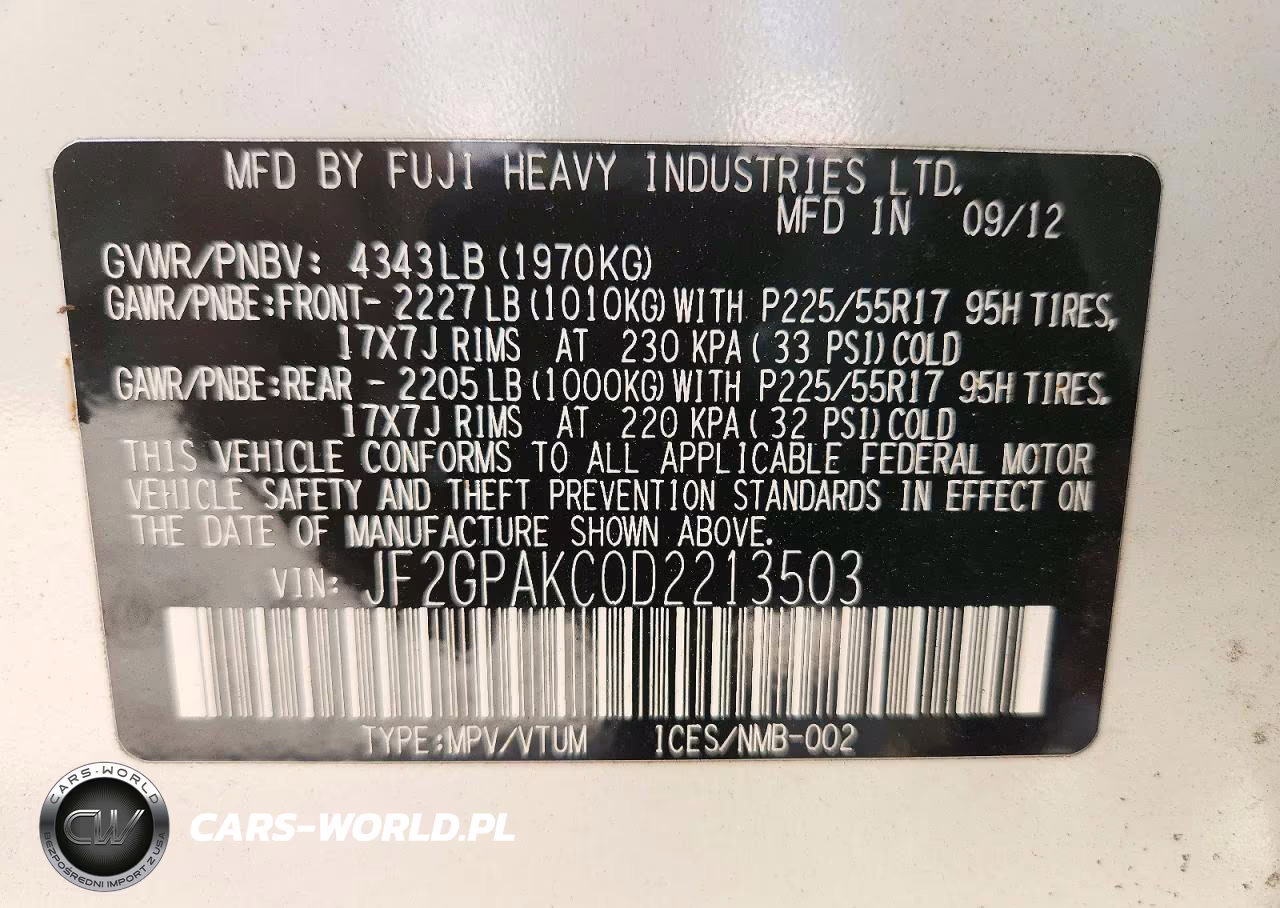 2013 Subaru Xv Crosstrek 2.0I Limited VIN:JF2GPAKC0D2213503 - 13