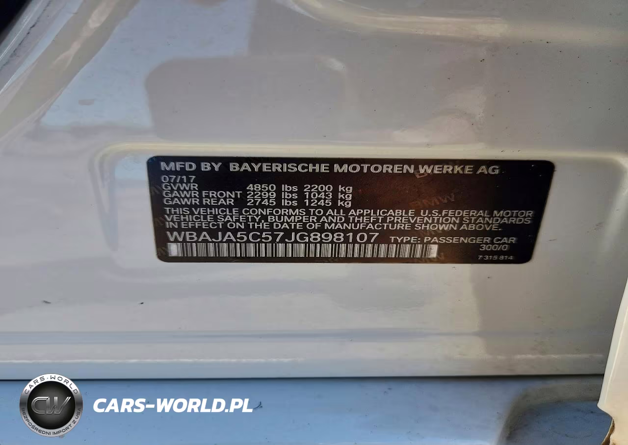2018 BMW 530 I VIN:WBAJA5C57JG898107 - 12