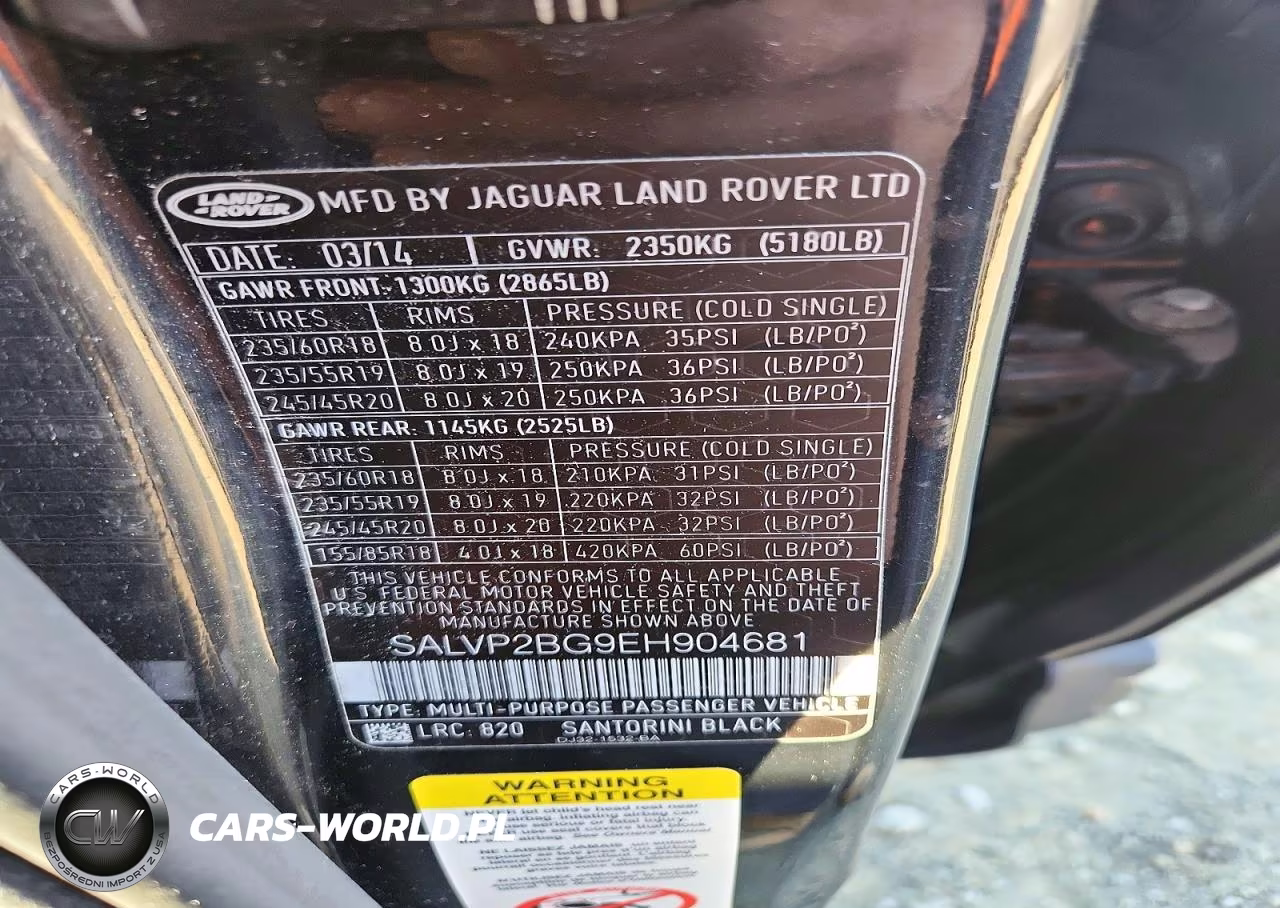 2014 Land Rover Range Rover Evoque Pure Plus VIN:SALVP2BG9EH904681 - 13