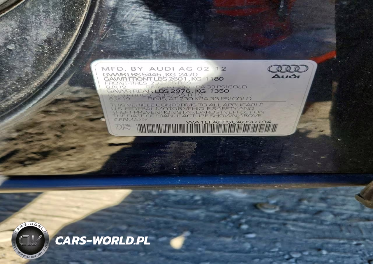 2012 Audi Q5 Premium Plus VIN:WA1LFAFP5CA090194 - 13