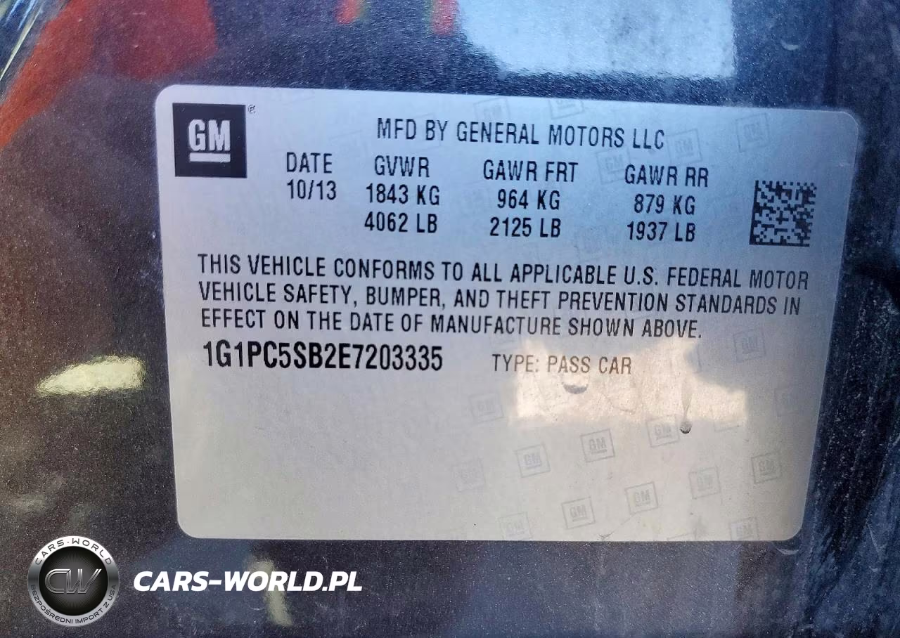2014 Chevrolet Cruze Lt VIN:1G1PC5SB2E7203335 - 12
