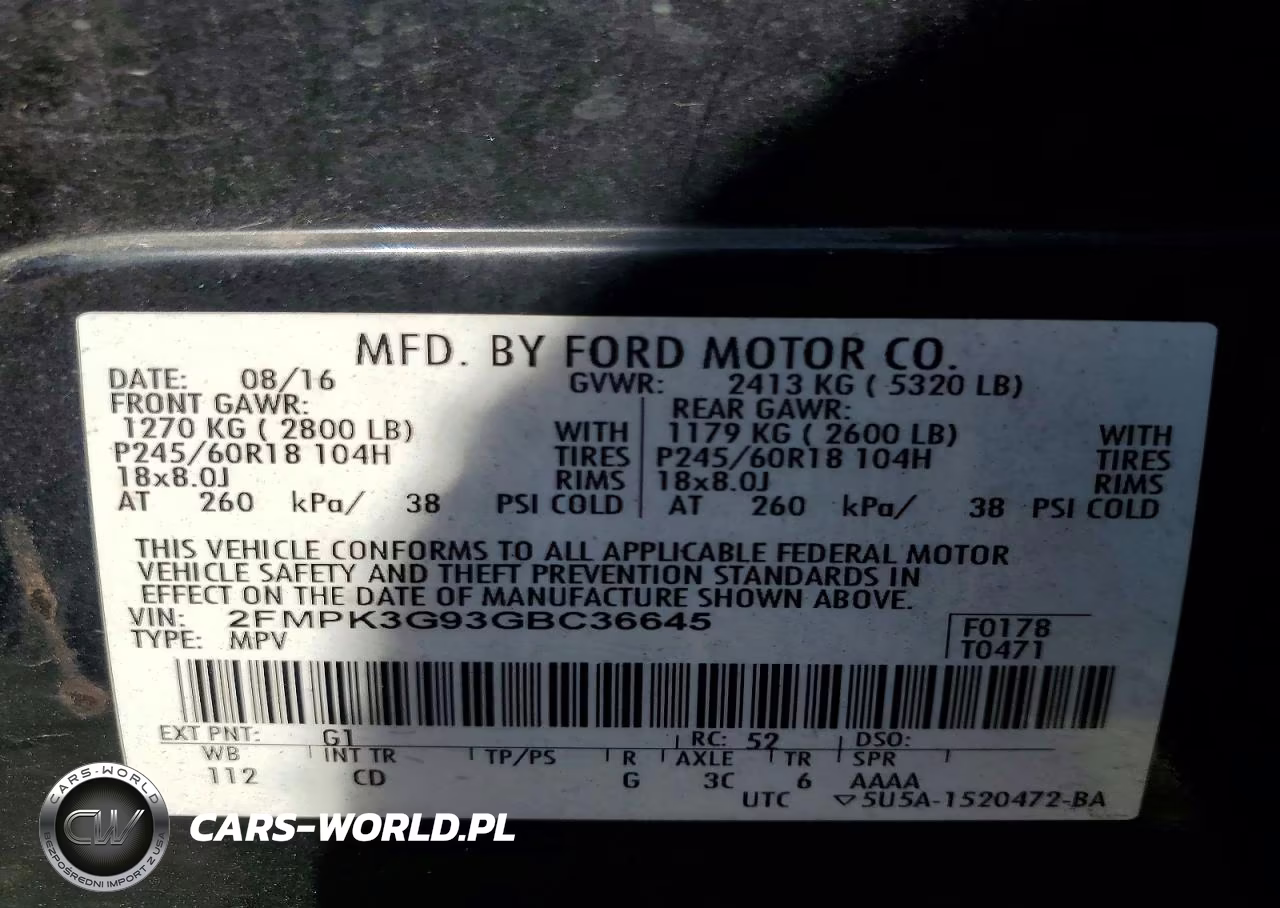 2016 Ford Edge Se VIN:2FMPK3G93GBC36645 - 12