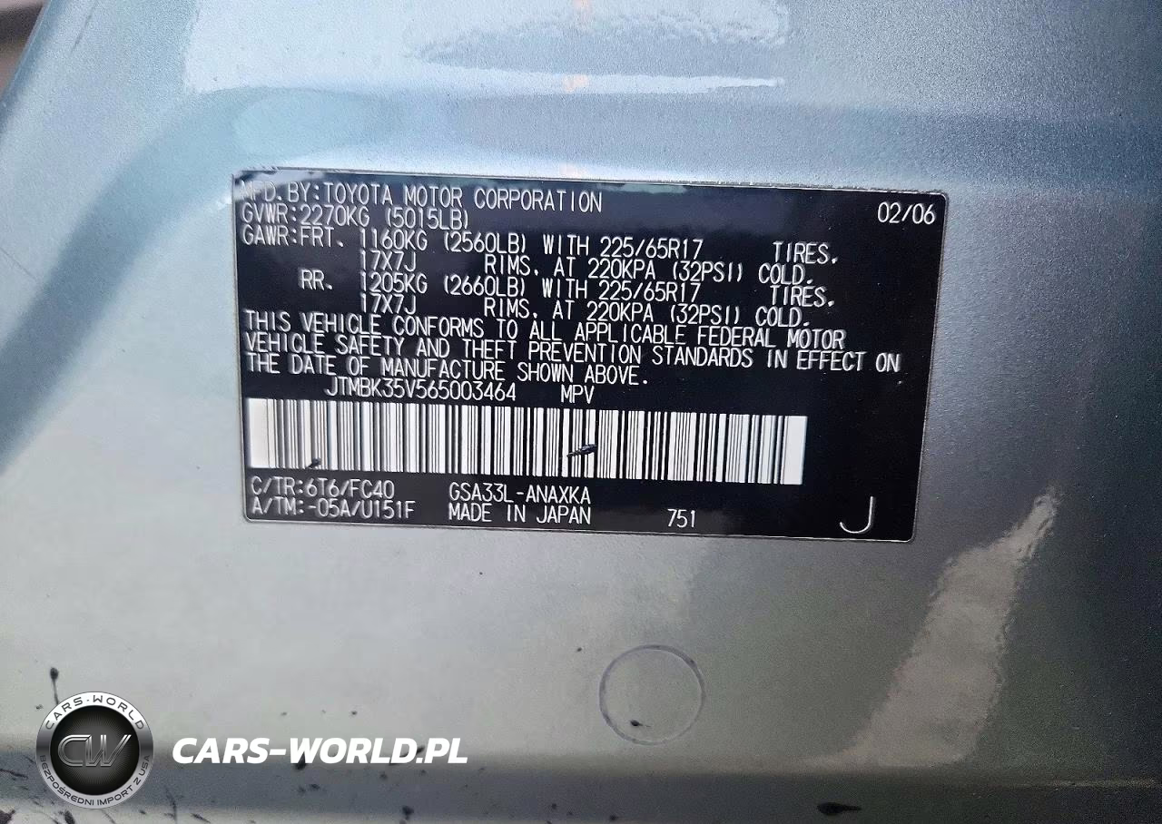 2006 Toyota Rav4 Base VIN:JTMBK35V565003464 - 13