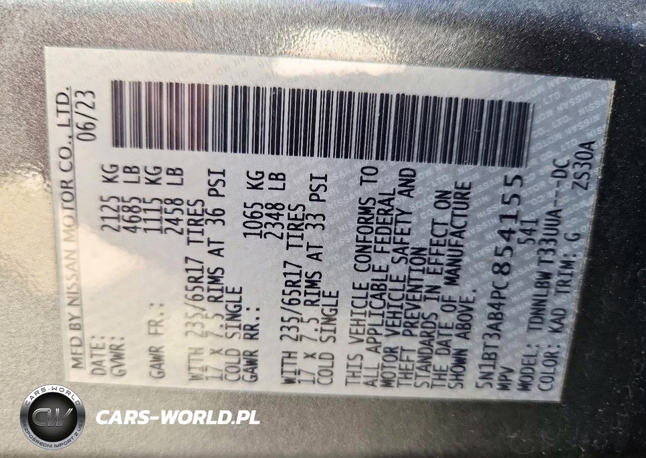 2023 Nissan Rogue S VIN:5N1BT3AB4PC854155 - 13