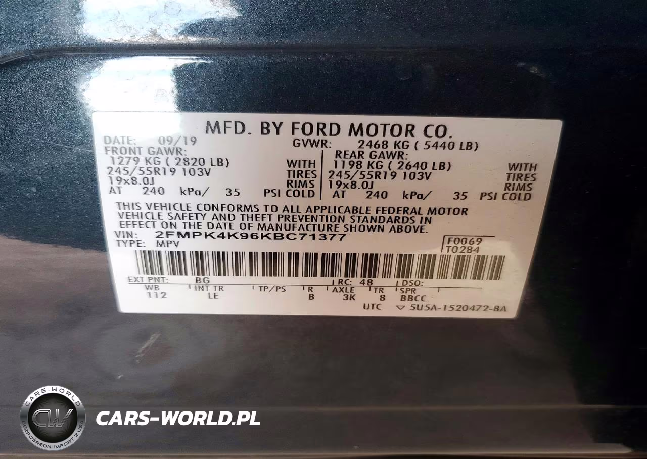 2019 Ford Edge Titanium VIN:2FMPK4K96KBC71377 - 13