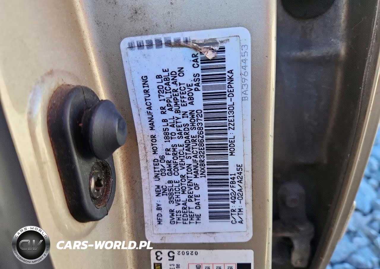 2006 Toyota Corolla Le VIN:1NXBR32E86Z683720 - 12