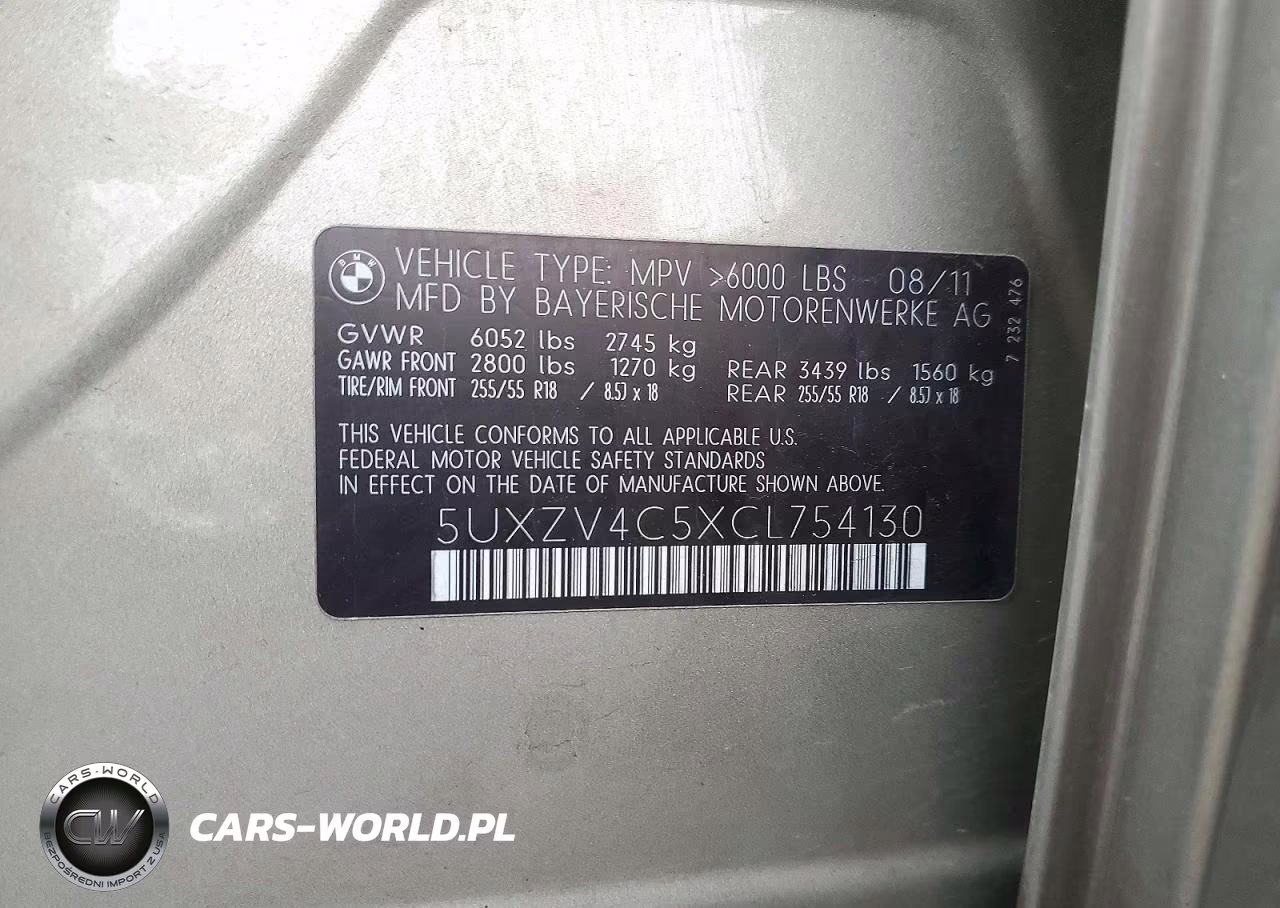 2012 BMW X5 xDrive35I VIN:5UXZV4C5XCL754130 - 13