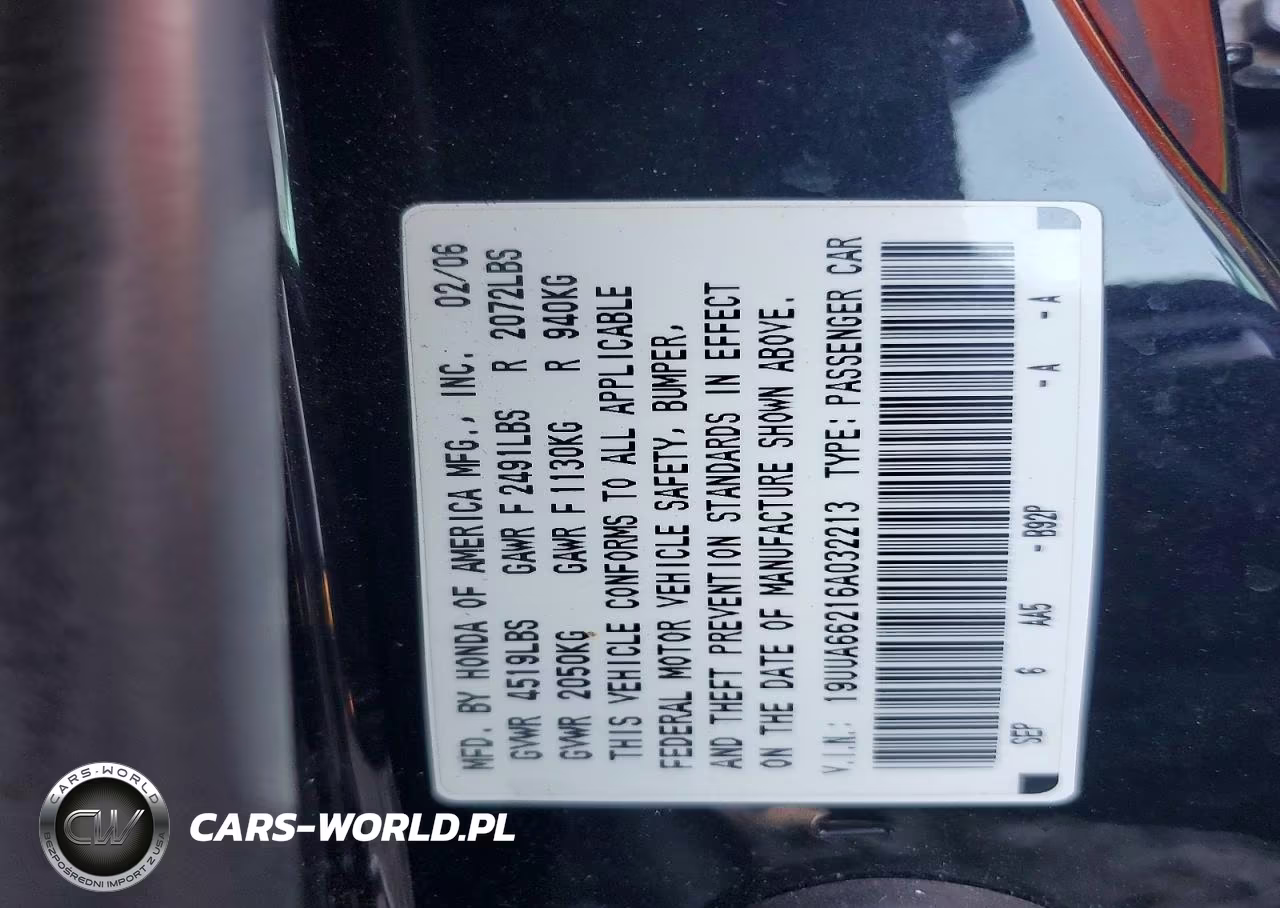 2006 Acura 3.2Tl VIN:19UUA66216A032213 - 12