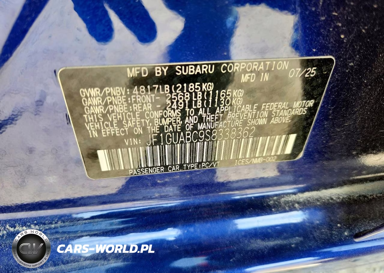 2025 Subaru Impreza VIN:JF1GUABC9S8338362 - 12