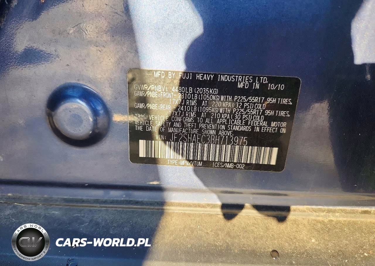 2011 Subaru Forester VIN:JF2SHAEC3BH713975 - 12