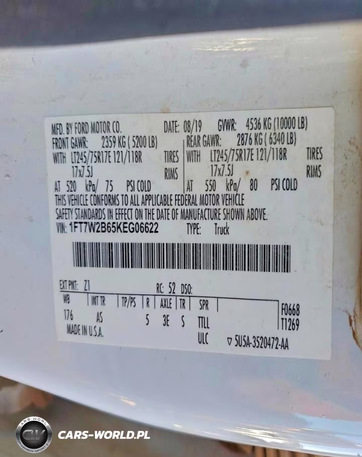 2019 Ford F250 Super Duty Flatbed Truck VIN:1FT7W2B65KEG06622 - 12