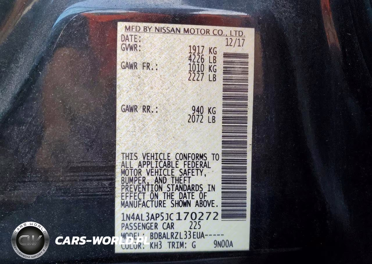2018 Nissan Altima 2.5 Sl VIN:1N4AL3AP5JC170272 - 12