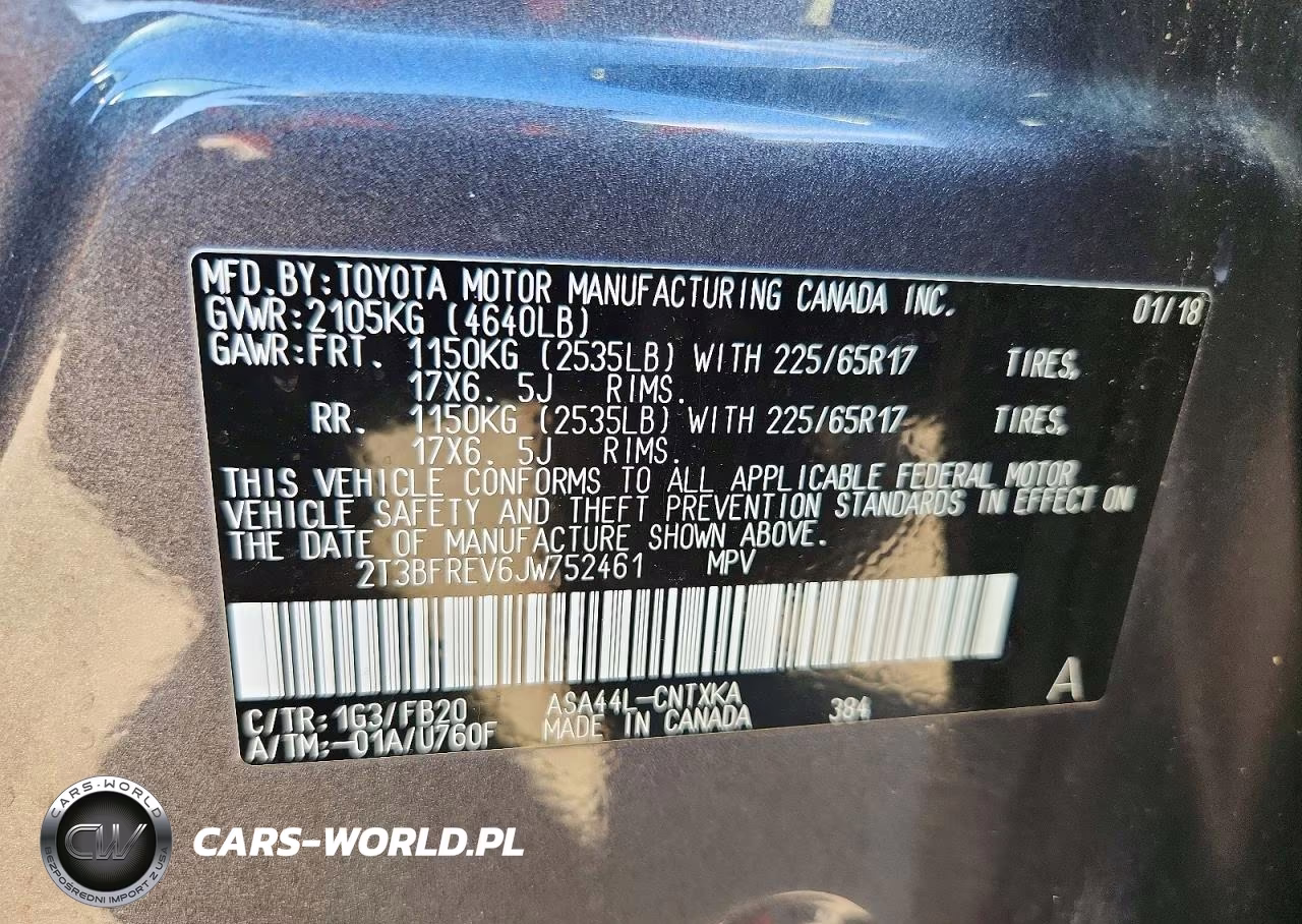 2018 Toyota Rav4 Le VIN:2T3BFREV6JW752461 - 13