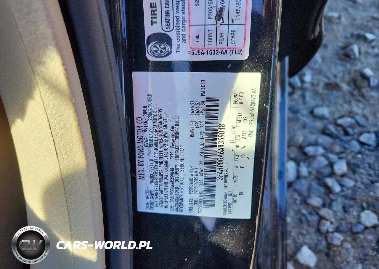 2010 Ford Fusion S VIN:3FAHP0GA6AR359048 - 12