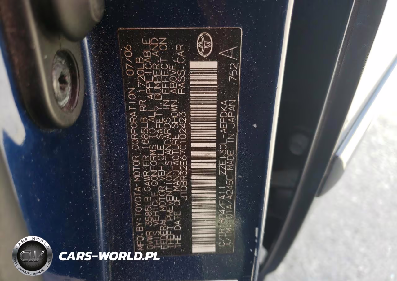2007 Toyota Corolla Ce VIN:JTDBR32E670102423 - 12