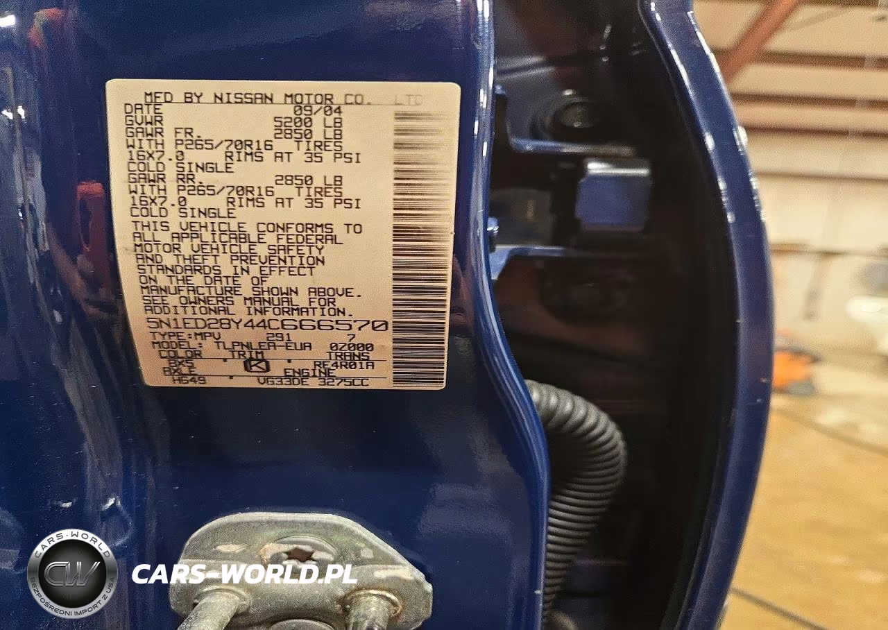2004 Nissan Xterra Xe VIN:5N1ED28Y44C666570 - 12