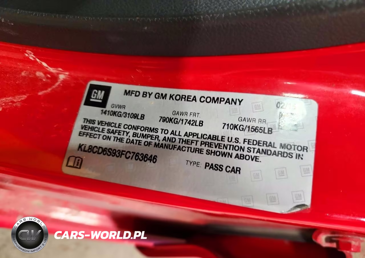 2015 Chevrolet Spark 1Lt VIN:KL8CD6S93FC763646 - 12