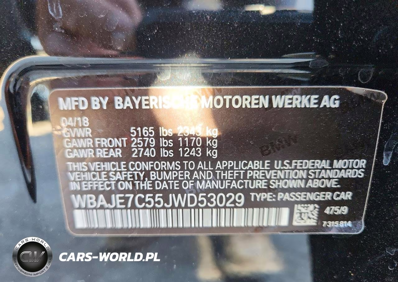 2018 BMW 540 Xi VIN:WBAJE7C55JWD53029 - 12