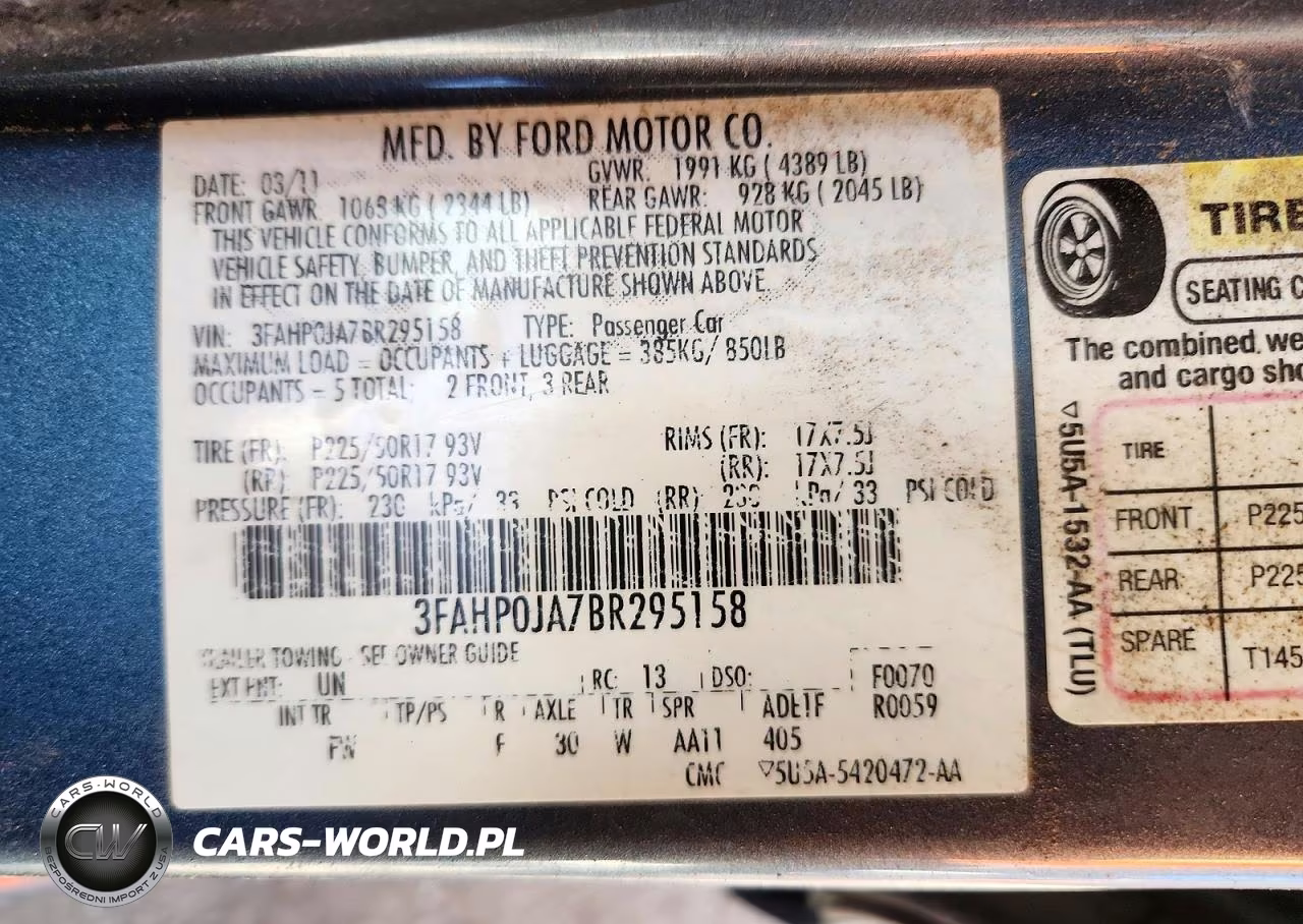 2011 Ford Fusion Sel VIN:3FAHP0JA7BR295158 - 12