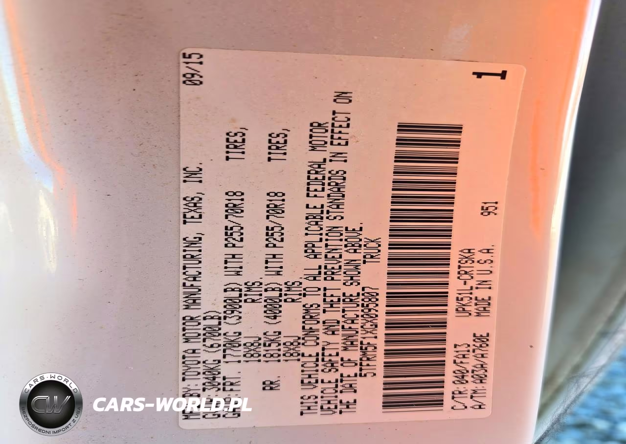 2016 Toyota Tundra Sr VIN:5TFRM5F1XGX095807 - 12