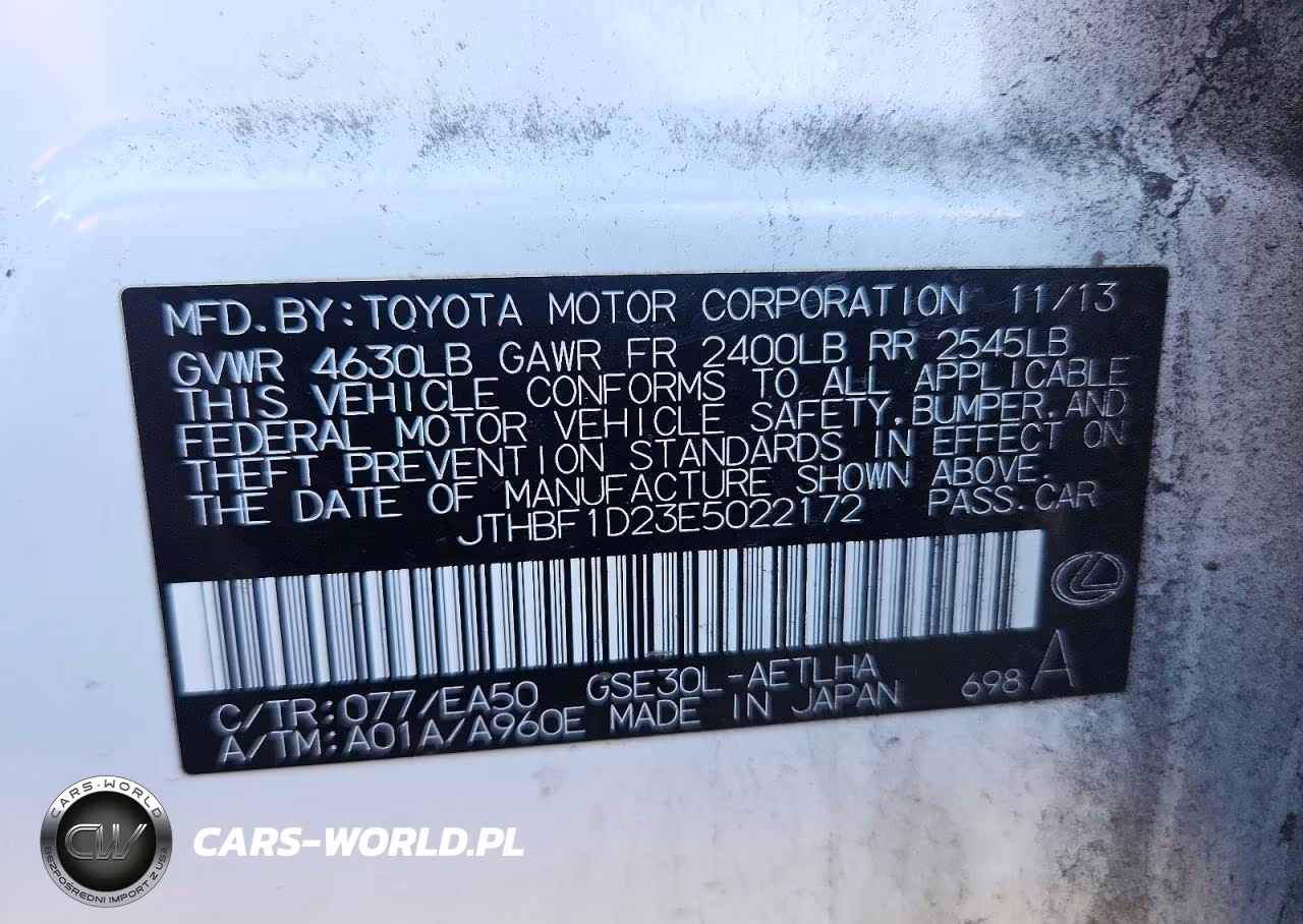 2014 Lexus Is 250 VIN:JTHBF1D23E5022172 - 13