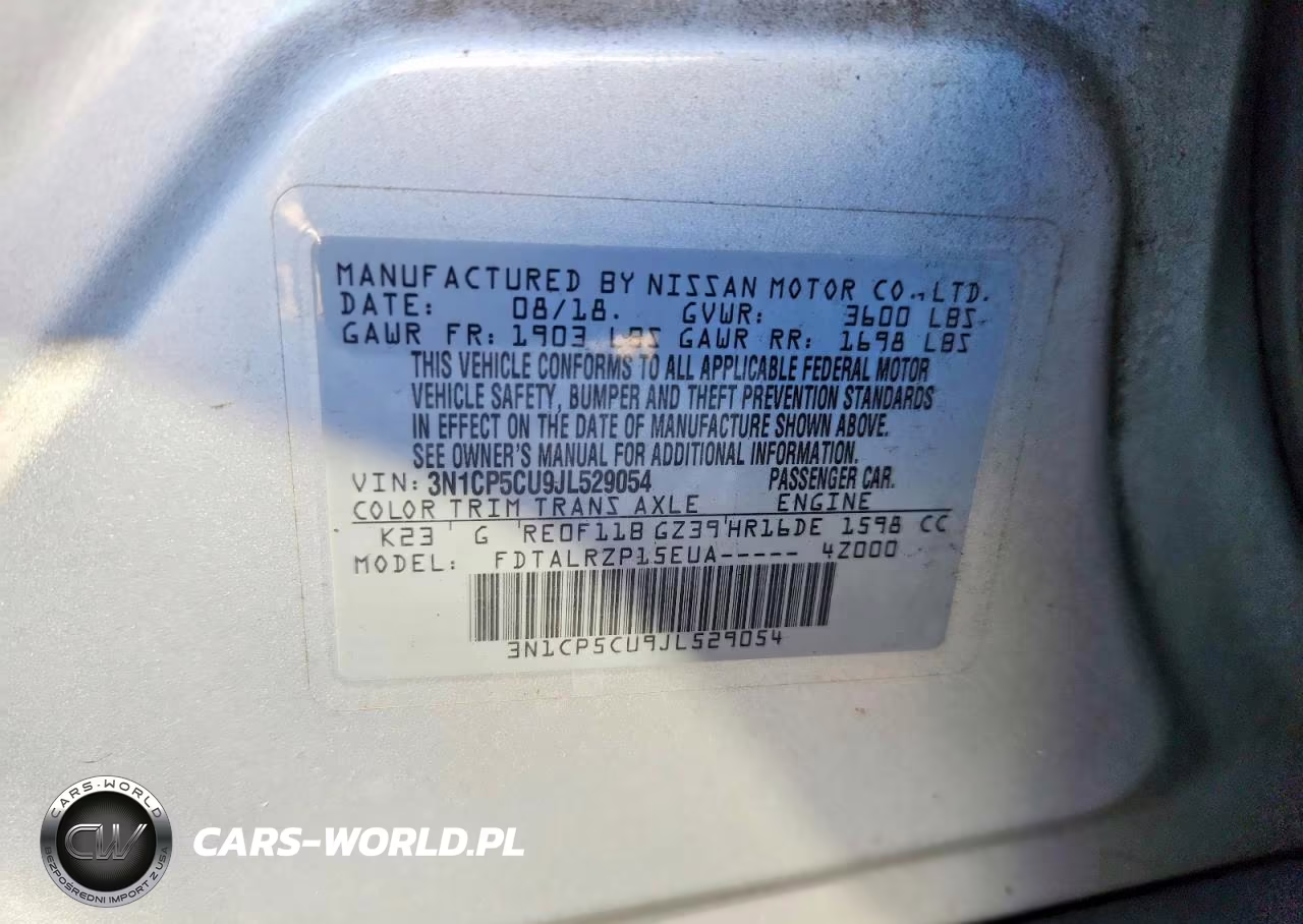 2018 Nissan Kicks S VIN:3N1CP5CU9JL529054 - 12